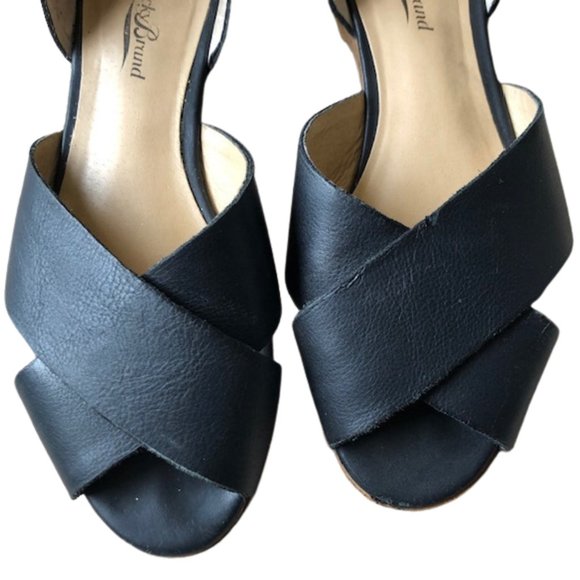 Lucky Brand Black Peep Toe Leather Flats - 8.5 - Picture 8 of 9